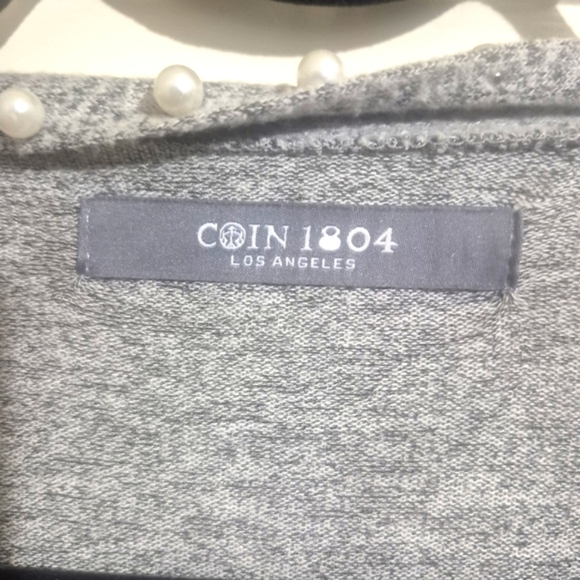 Coin 1804 Elegant Gray Women's Cardigan with Pearl Details - Picture 2 of 5